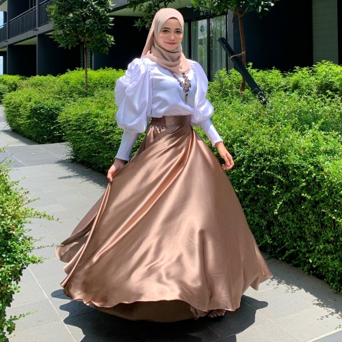 Adior Premium Satin Silk Flare Skirt